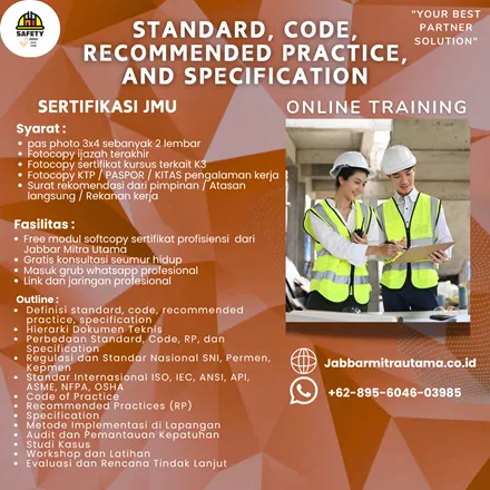 Standard, Code, Recommended Practice dan Specification