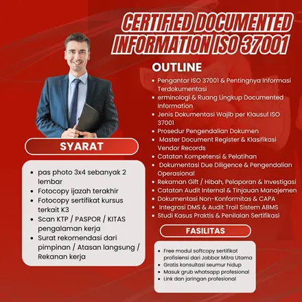 Certified Documented Information Anti Bribery