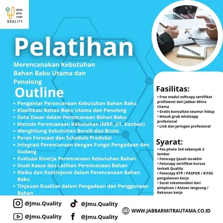 Merencanakan Kebutuhan Bahan Baku Utama dan Penolong