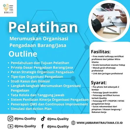 Merumuskan Organisasi Pengadaan Barang atau Jasa