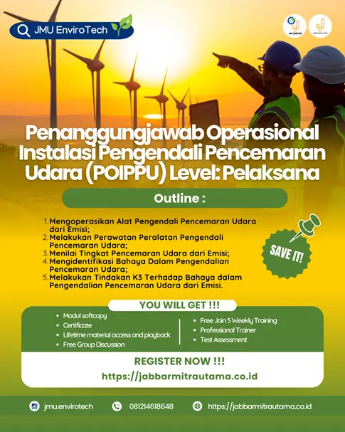 Penanggung Jawab Operasional Instalasi Pengendali Pencemaran Udara (POIPPU) – Level Pelaksana