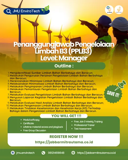Penanggung Jawab Pengelolaan Limbah Bahan Berbahaya dan Beracun (PPLB3) – Level: Manager