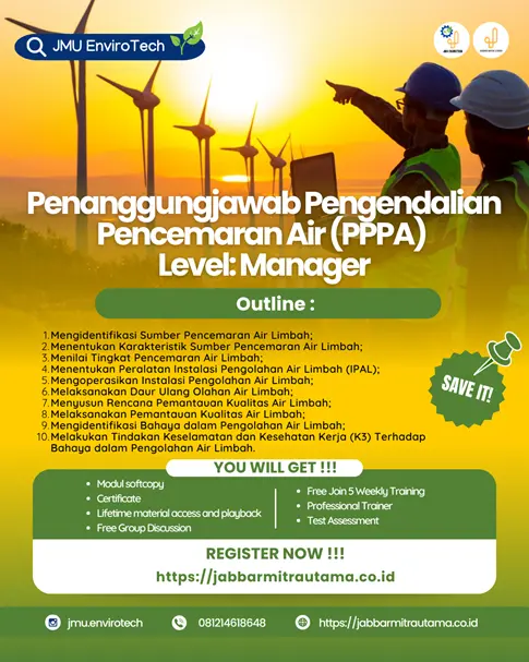 Penanggungjawab Pengendalian Pencemaran Air (PPPA) – Level: Manager