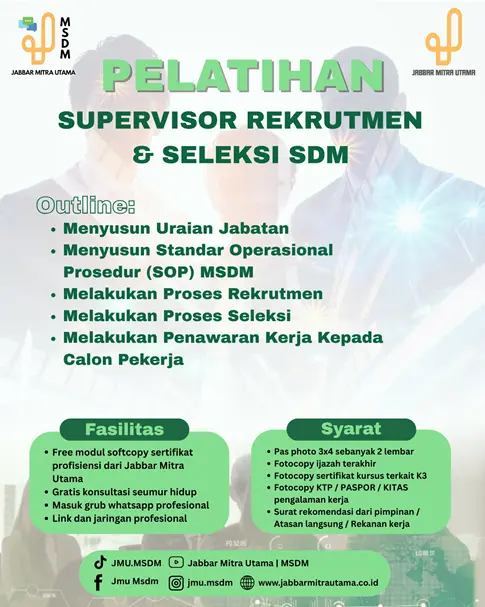 Supervisor Rekrutmen & Seleksi SDM